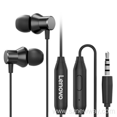 Lenovo HF130 headphones with mic wired neckband earphone